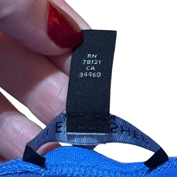 Eileen Fisher Blue Long Sleeve Asymmetrical Hem Top – Size Large - Picture 5 of 6